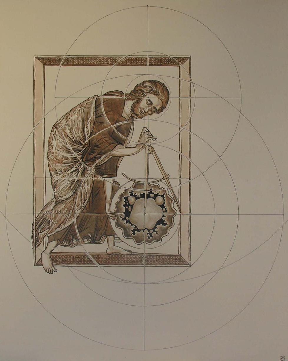 God the Geometer, after the 13th-century illuminated manuscript, Christ measuring the cosmos with a compass